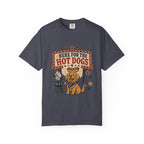 Here for the Hot Dogs 4th of July T-Shirt — Patriotic BBQ Dog Graphic Tee