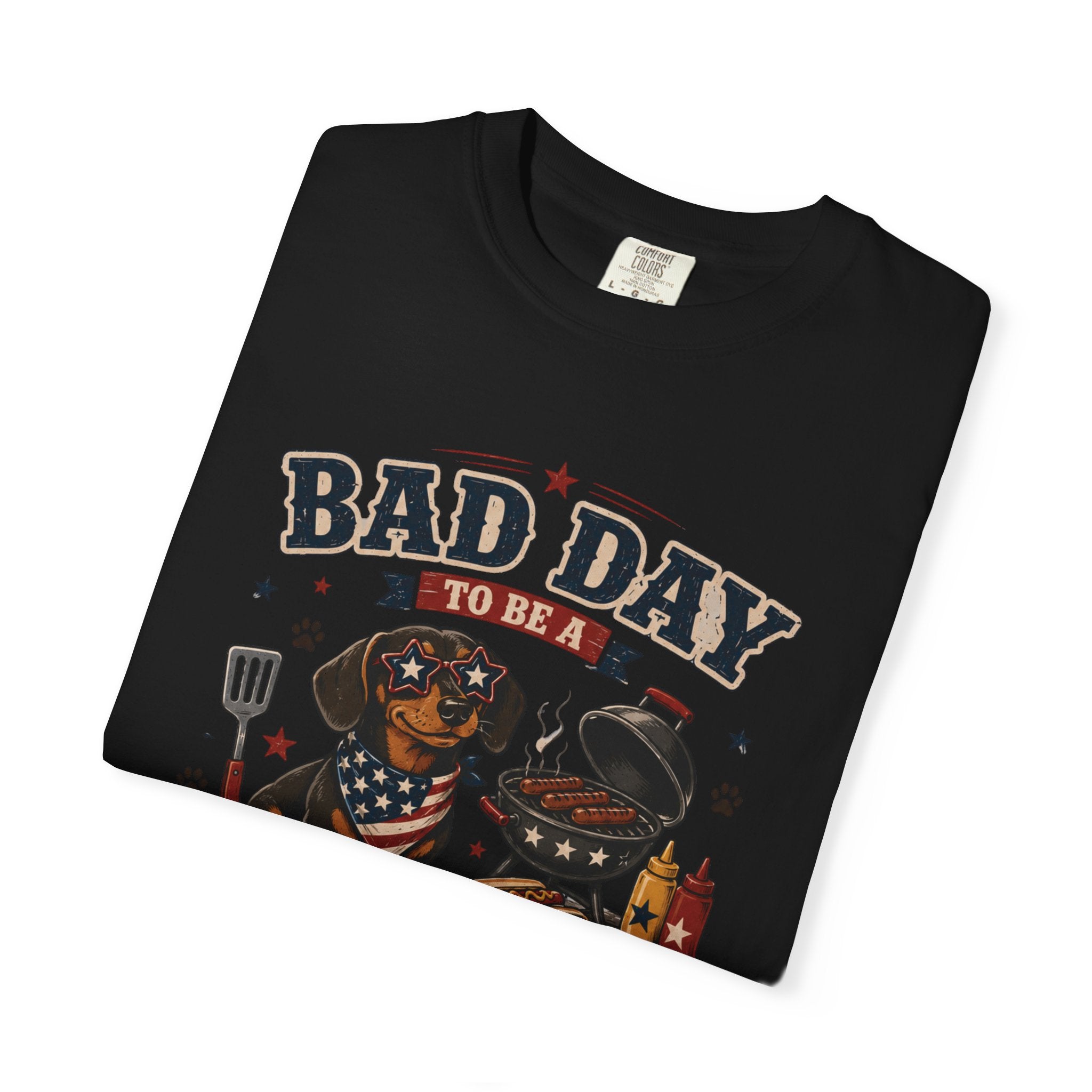 Bad Day Grill Snack 4th of July Dog T-Shirt — Funny BBQ Dachshund Graphic Tee