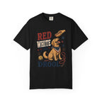 Red White and Drool Dog 4th of July T-Shirt — Patriotic Funny Pet Tee