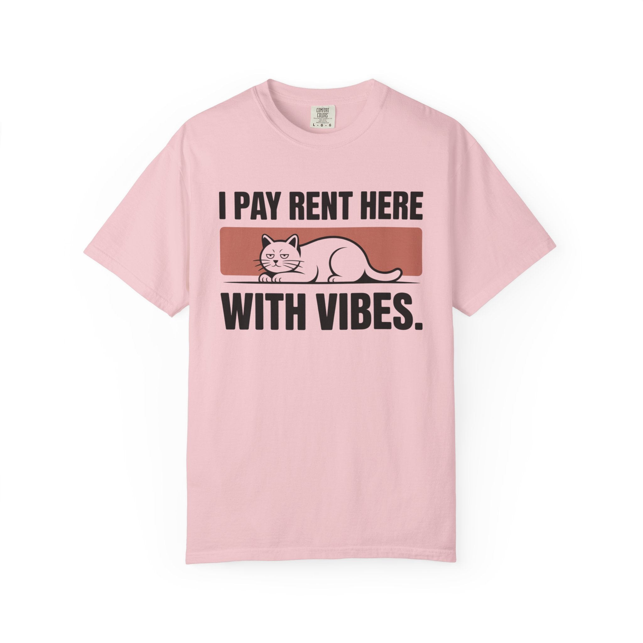 I Pay Rent Here With Vibes Cat T-Shirt