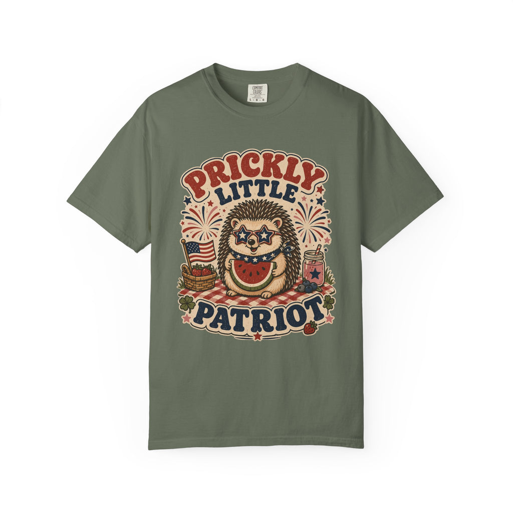 Prickly Little Patriot 4th of July T-Shirt — Retro Hedgehog 4th of July Tee