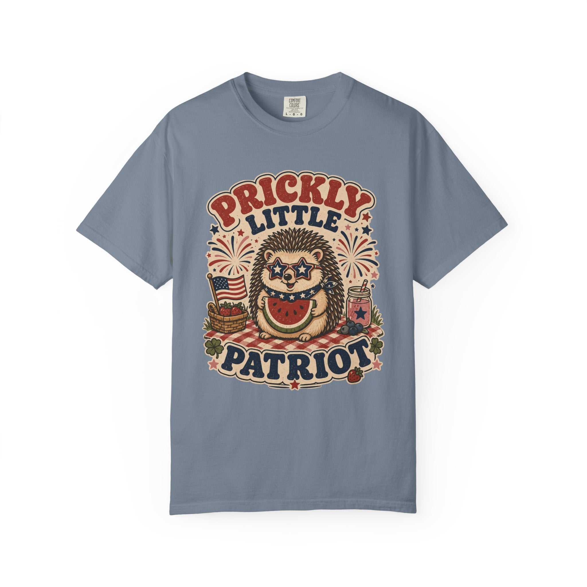 Prickly Little Patriot 4th of July T-Shirt — Retro Hedgehog 4th of July Tee