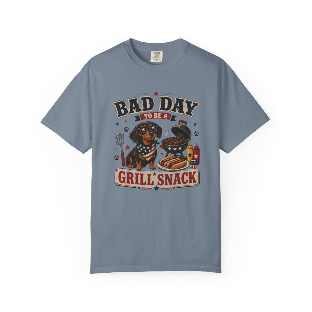 Bad Day Grill Snack 4th of July Dog T-Shirt — Funny BBQ Dachshund Graphic Tee
