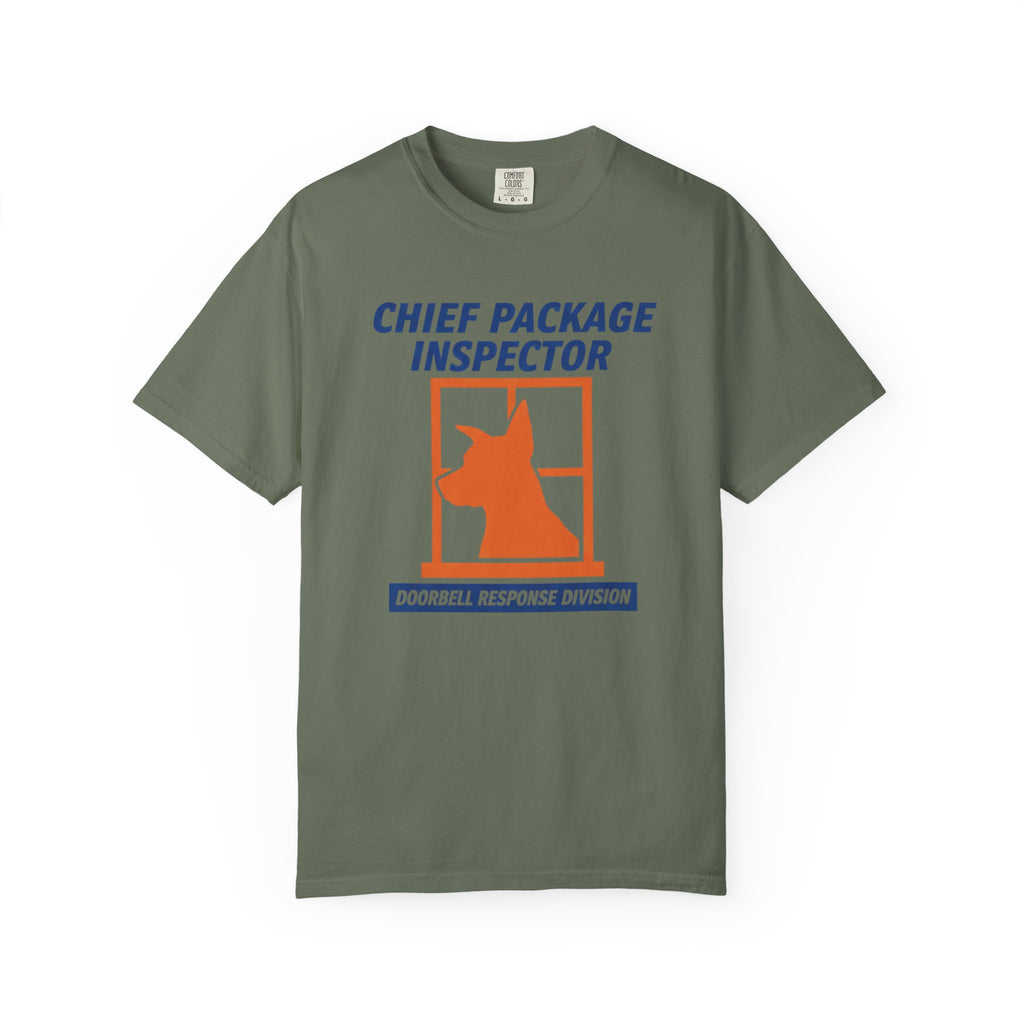 Chief Package Inspector Doorbell Response Division Dog T-shirt