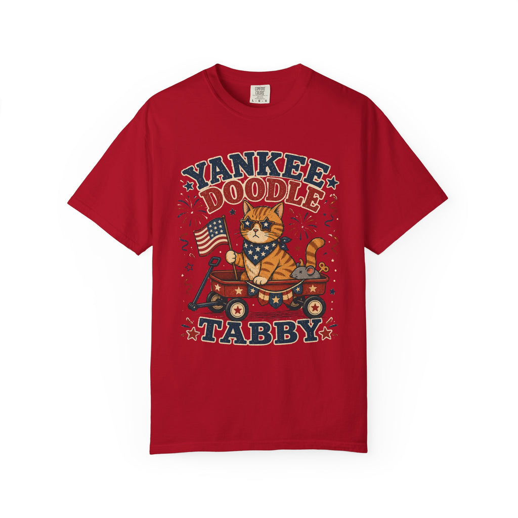 Yankee Doodle Tabby 4th of July T-Shirt — Patriotic Cat Tee