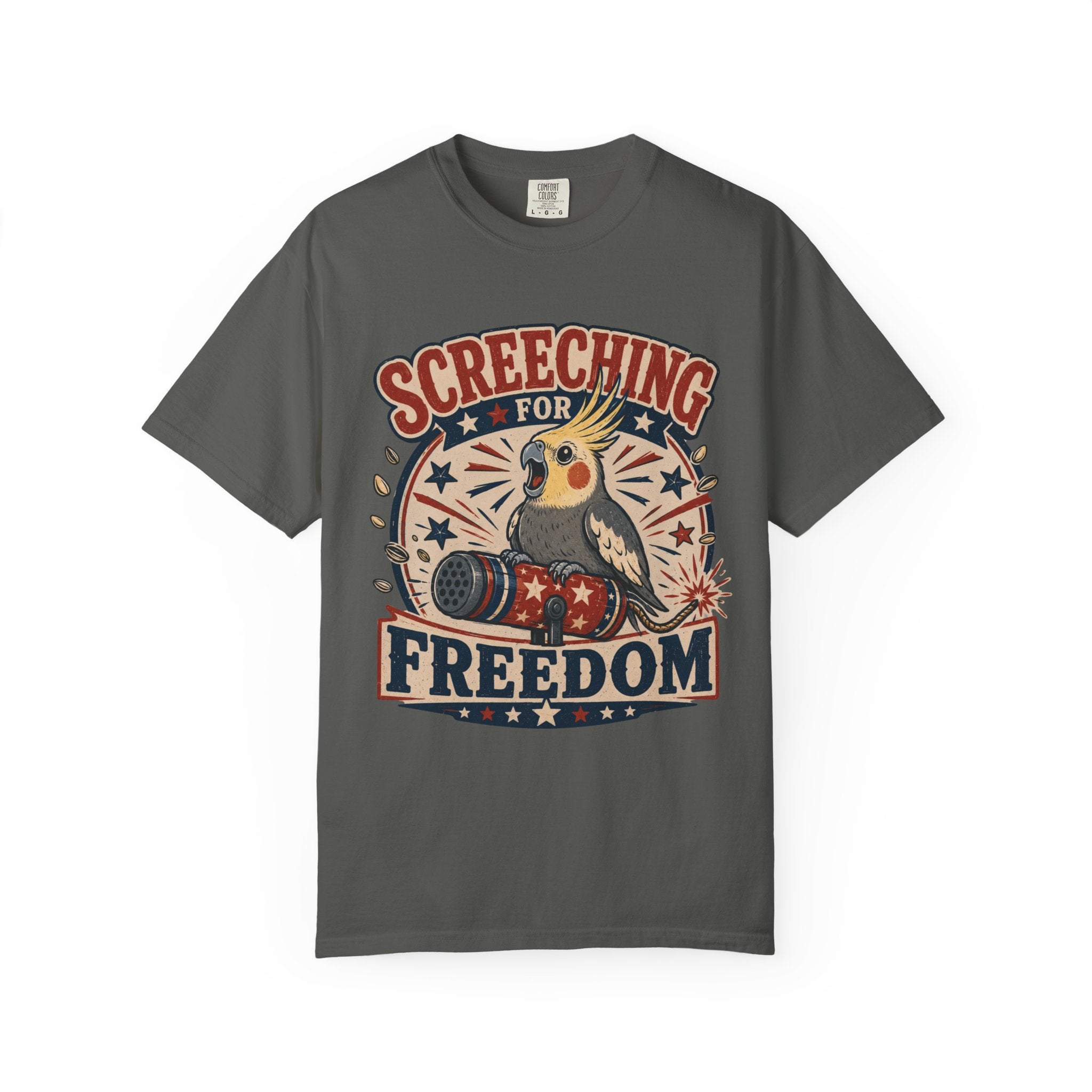 Patriotic Screeching for Freedom Cockatiel T-Shirt