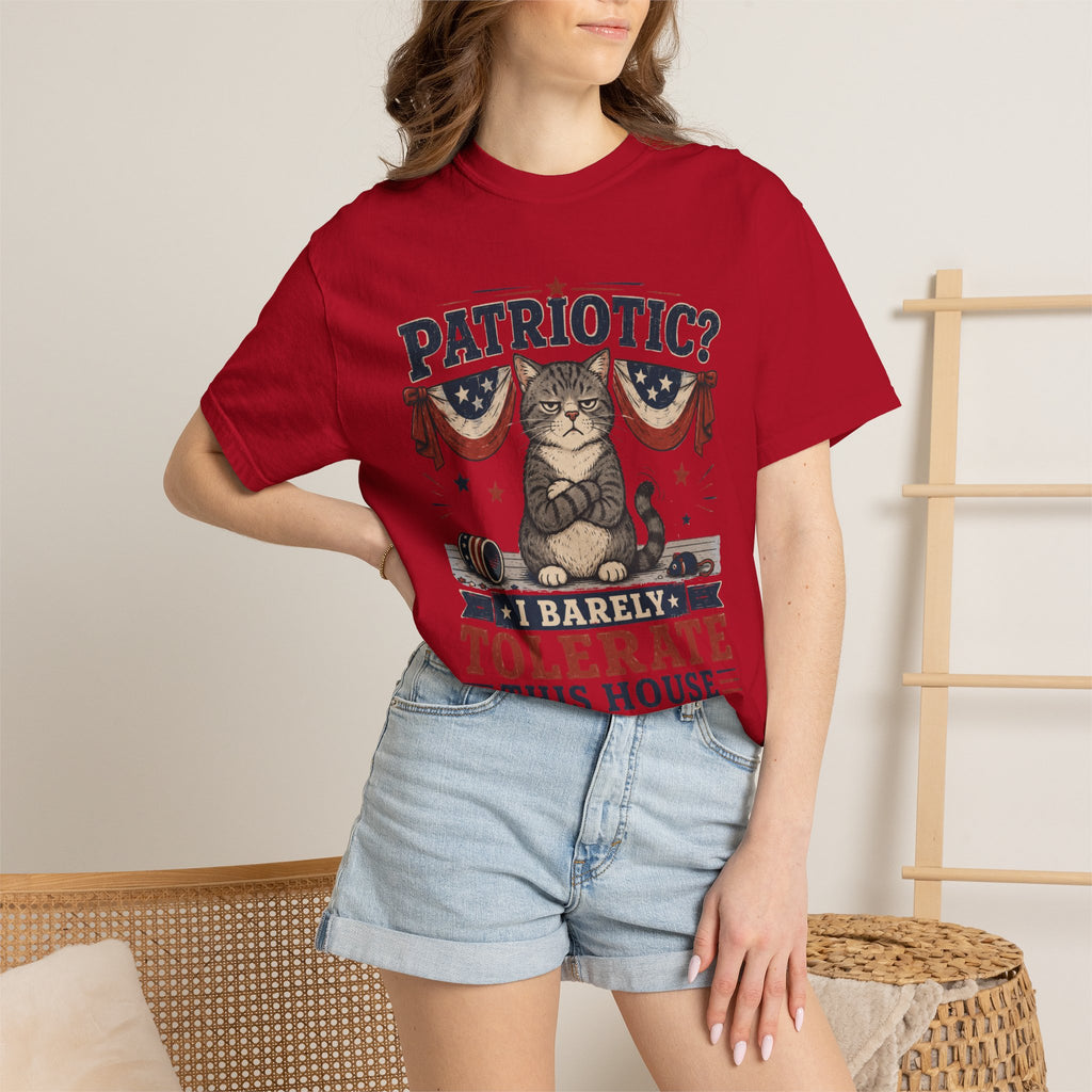 Patriotic Cat T-Shirt — “Patriotic? I Barely Tolerate This House”