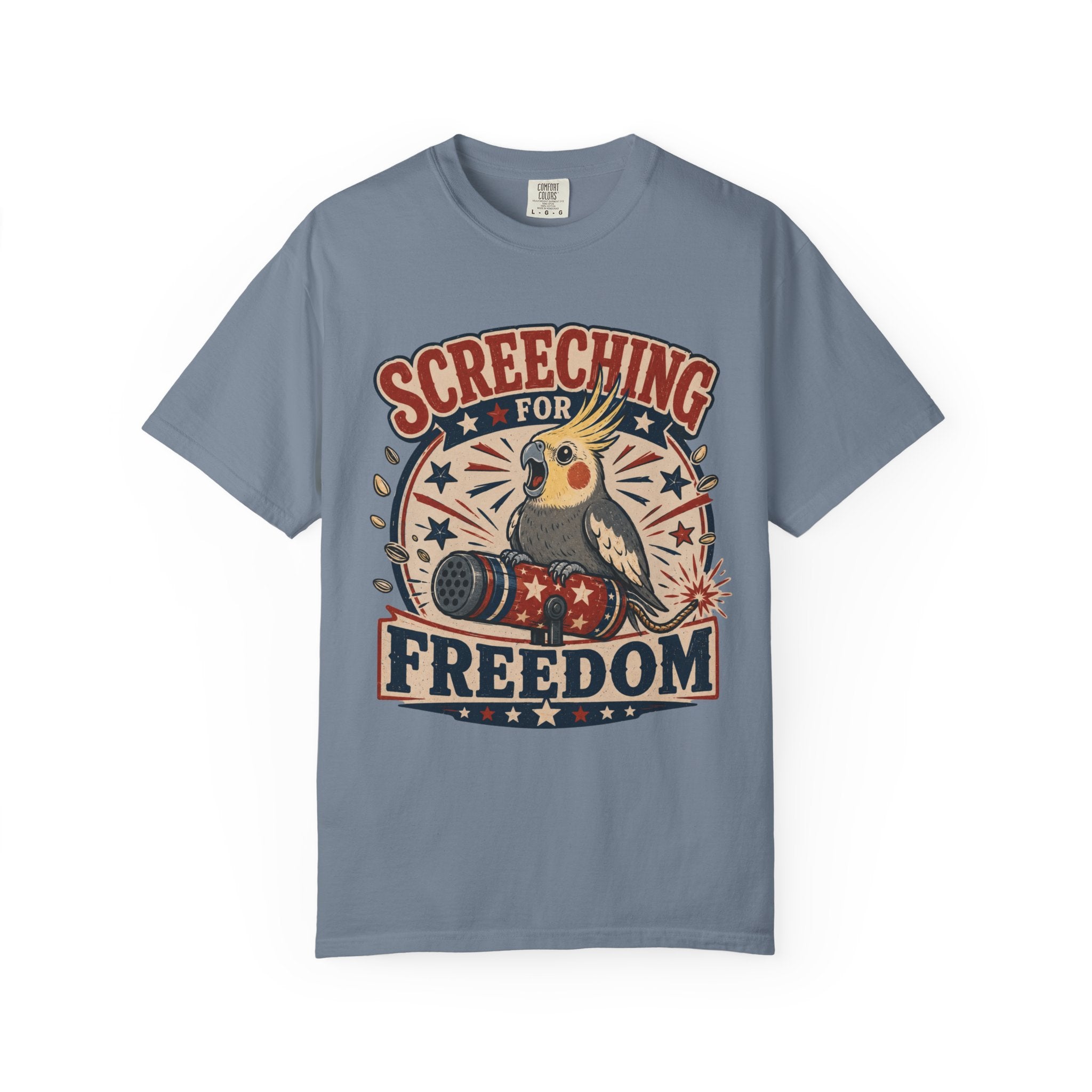 Patriotic Screeching for Freedom Cockatiel T-Shirt