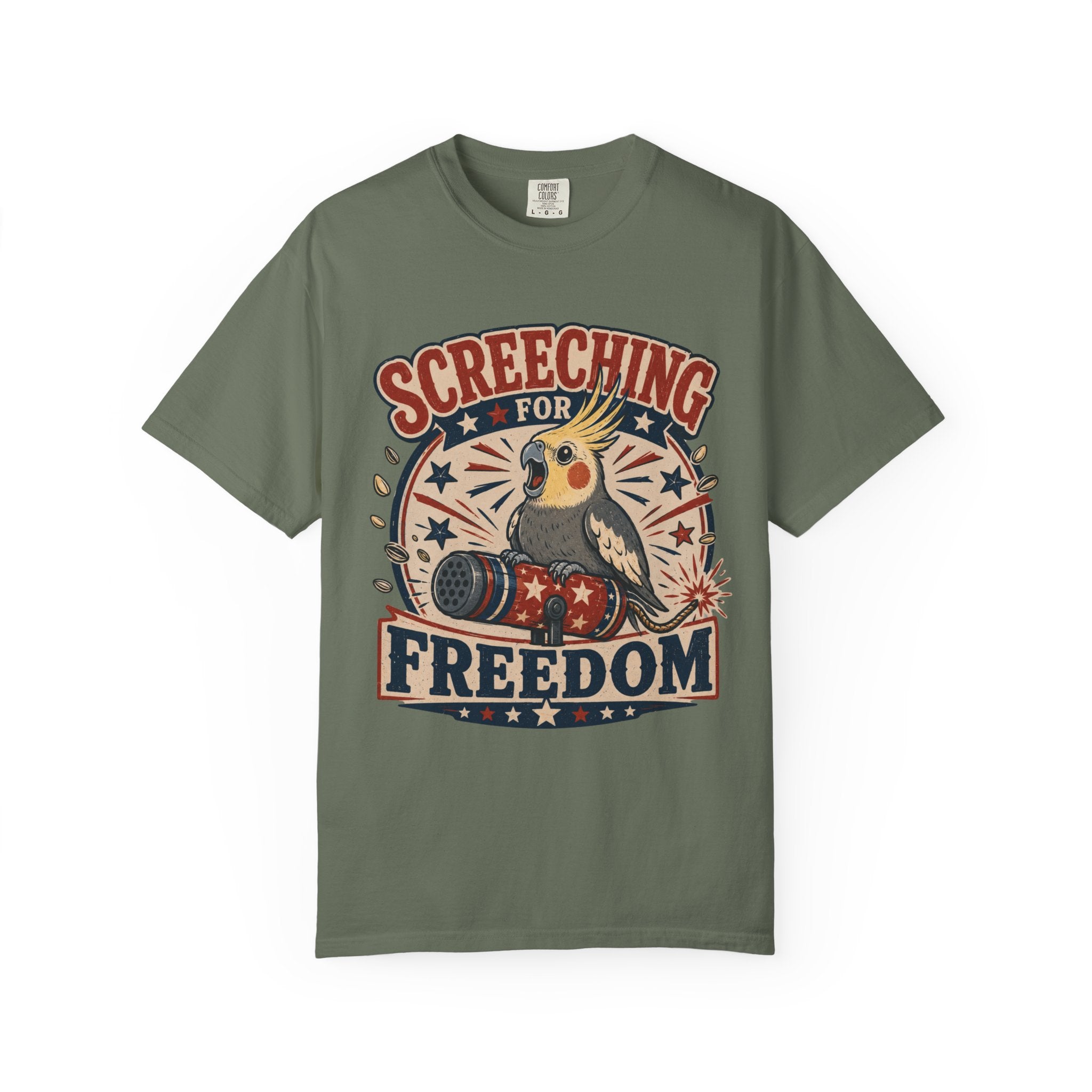 Patriotic Screeching for Freedom Cockatiel T-Shirt