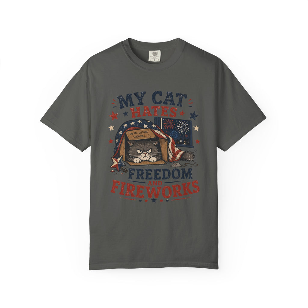 My Cat Hates Freedom and Fireworks 4th of July T-Shirt