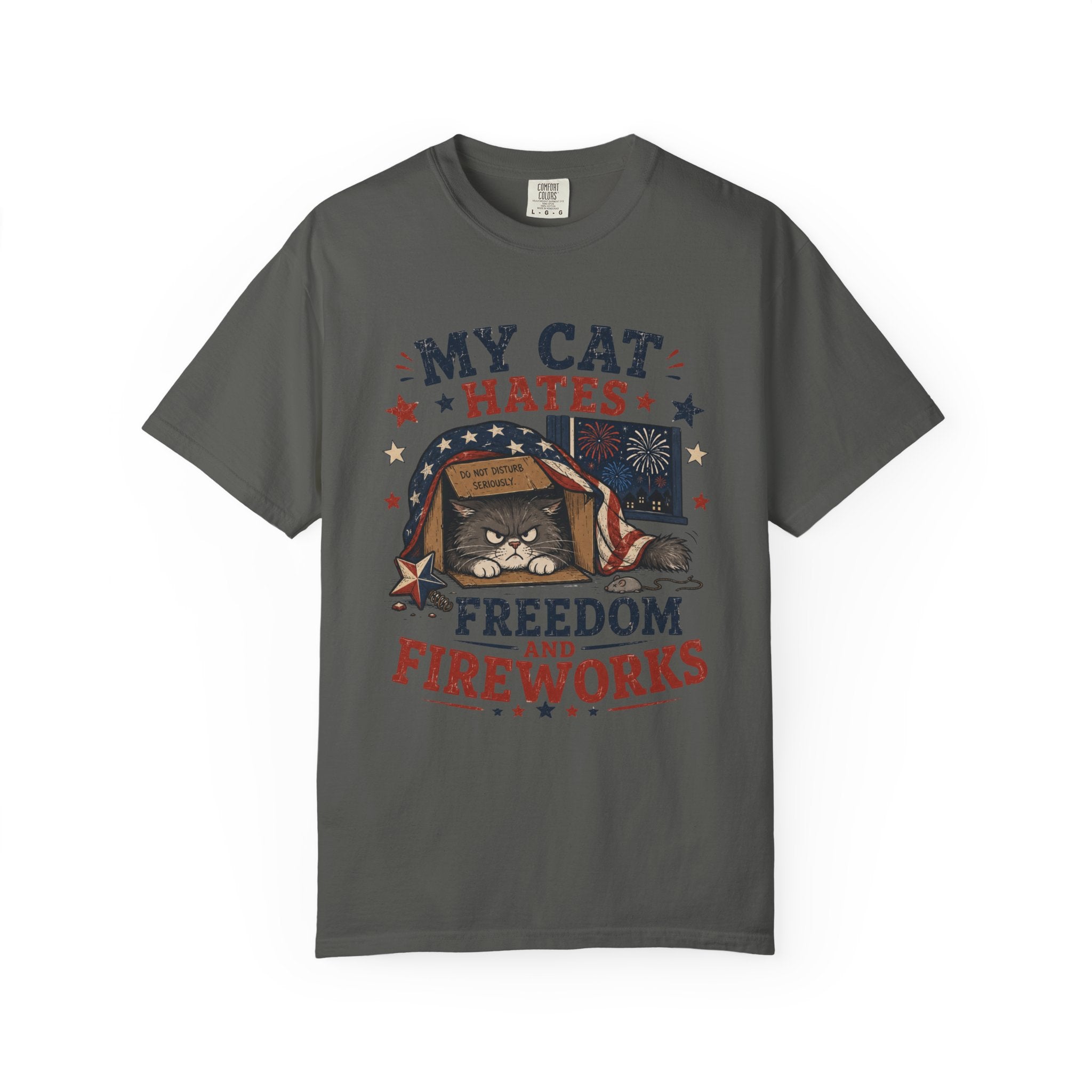 My Cat Hates Freedom and Fireworks 4th of July T-Shirt