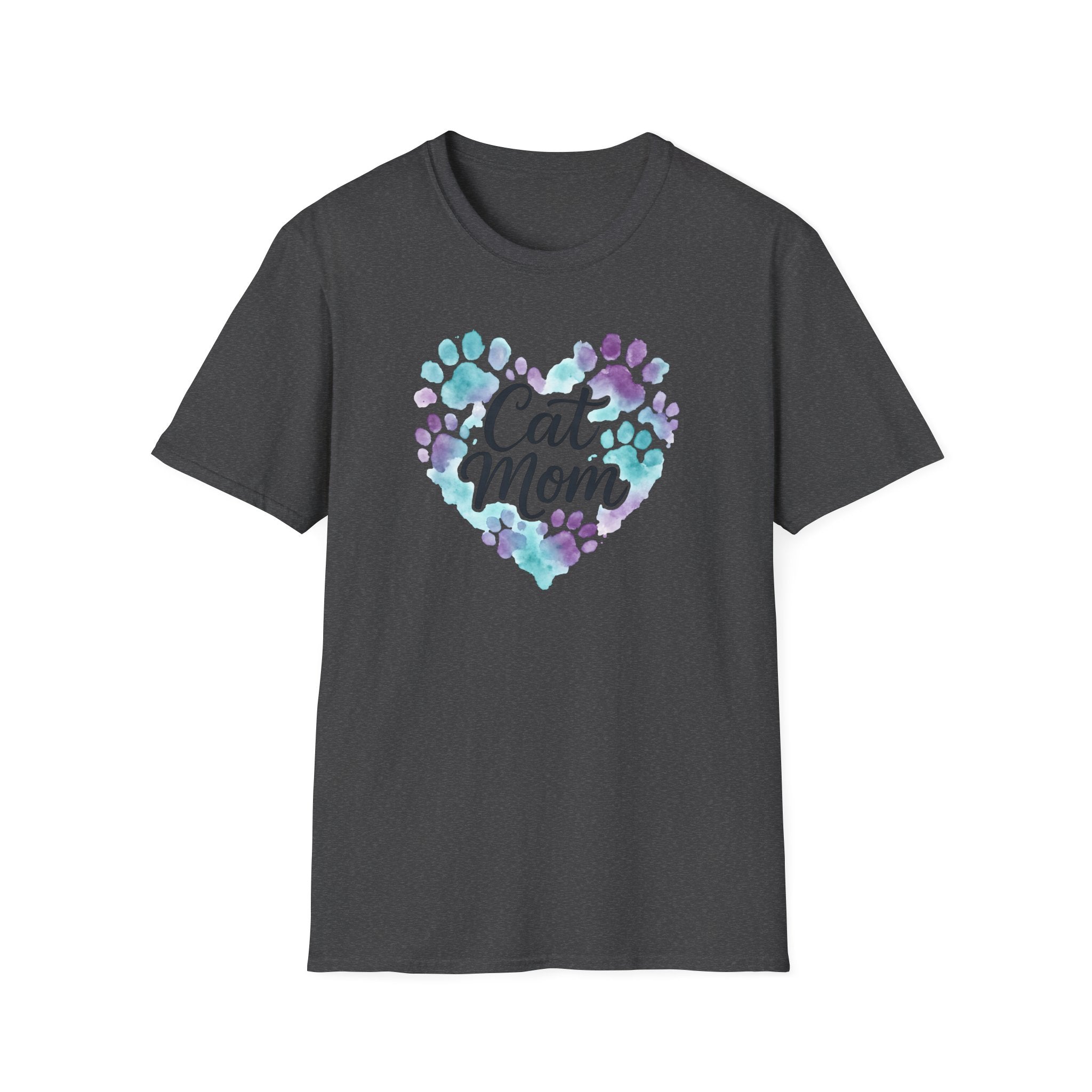 Watercolor Cat Mom Heart T-Shirt