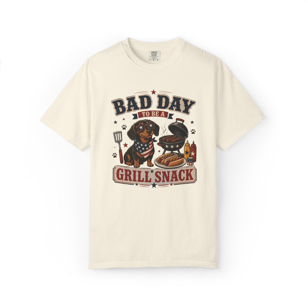 Bad Day Grill Snack 4th of July Dog T-Shirt — Funny BBQ Dachshund Graphic Tee