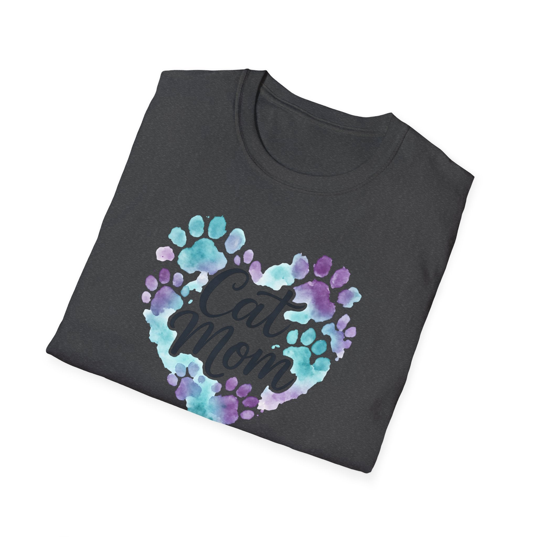 Watercolor Cat Mom Heart T-Shirt