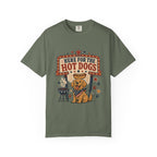 Here for the Hot Dogs 4th of July T-Shirt — Patriotic BBQ Dog Graphic Tee