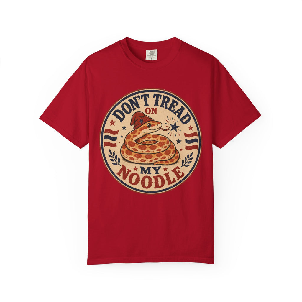 Don’t Tread On My Noodle Snake 4th of July T-Shirt — Retro Patriotic Snake Graphic Tee