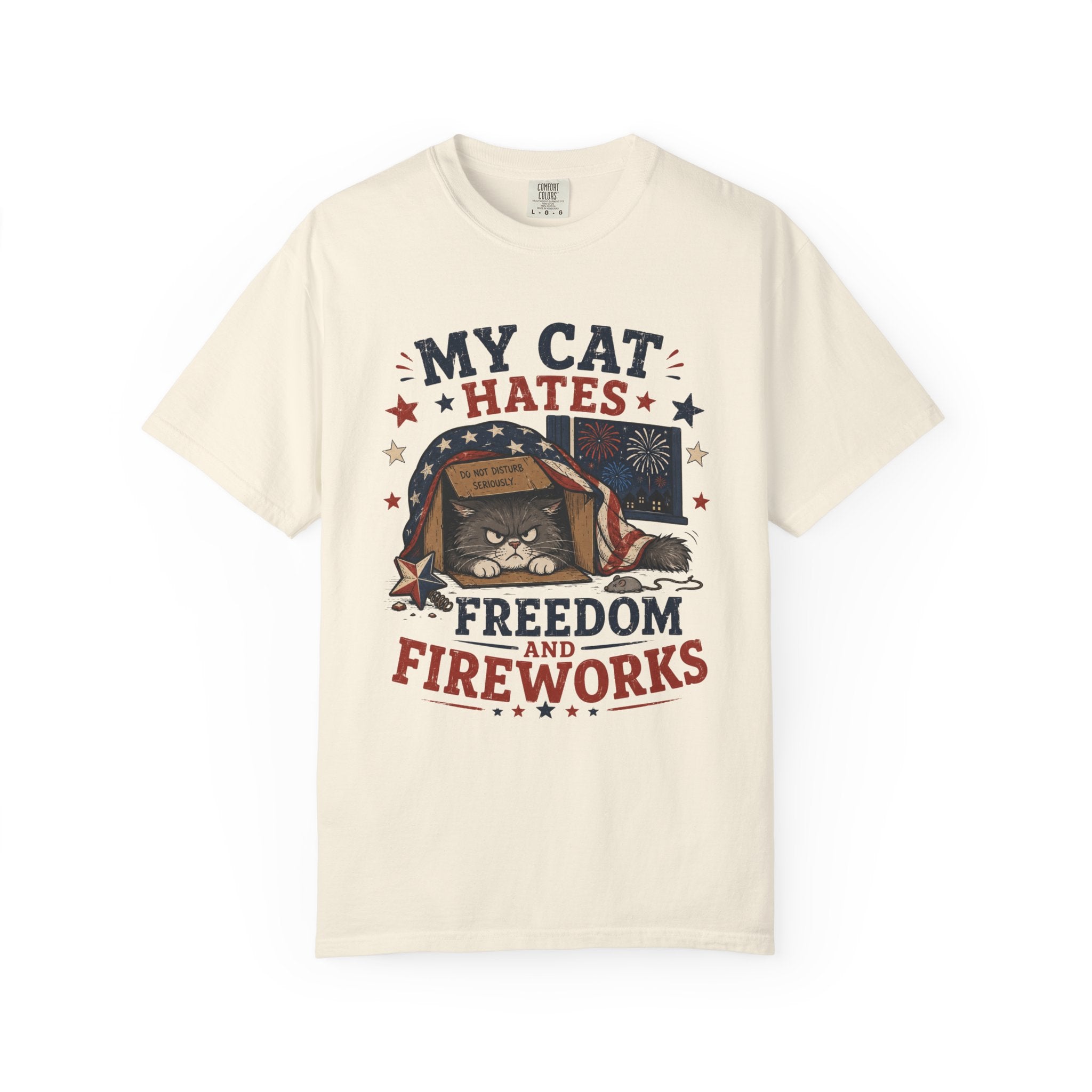 My Cat Hates Freedom and Fireworks 4th of July T-Shirt