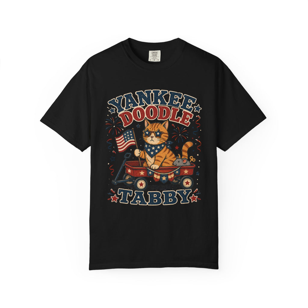 Yankee Doodle Tabby 4th of July T-Shirt — Patriotic Cat Tee