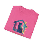 Watercolor Cat Inside House T-Shirt