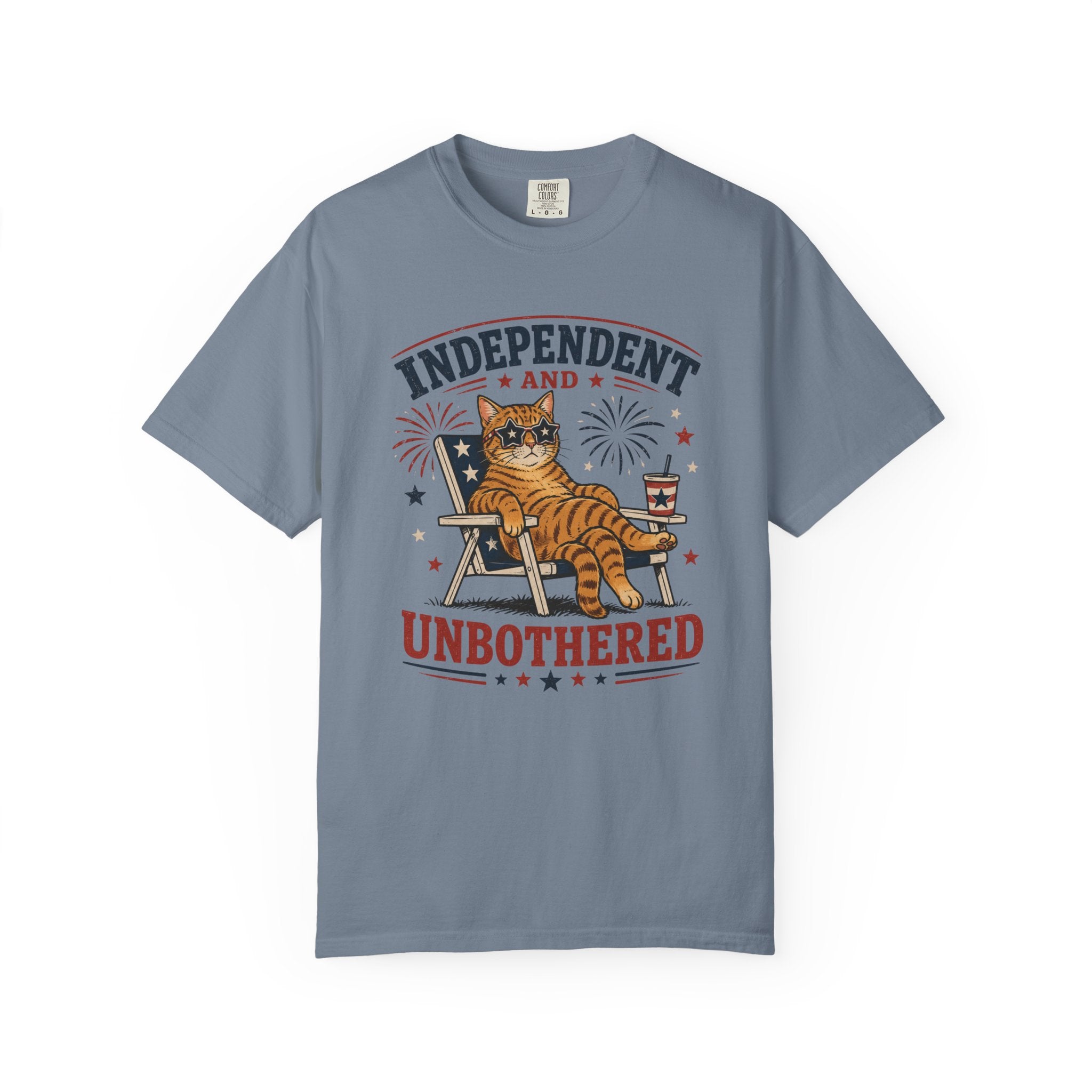 Independent and Unbothered 4th of July Cat T-Shirt