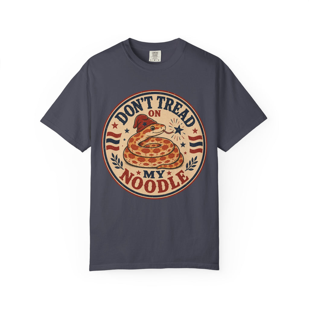 Don’t Tread On My Noodle Snake 4th of July T-Shirt — Retro Patriotic Snake Graphic Tee