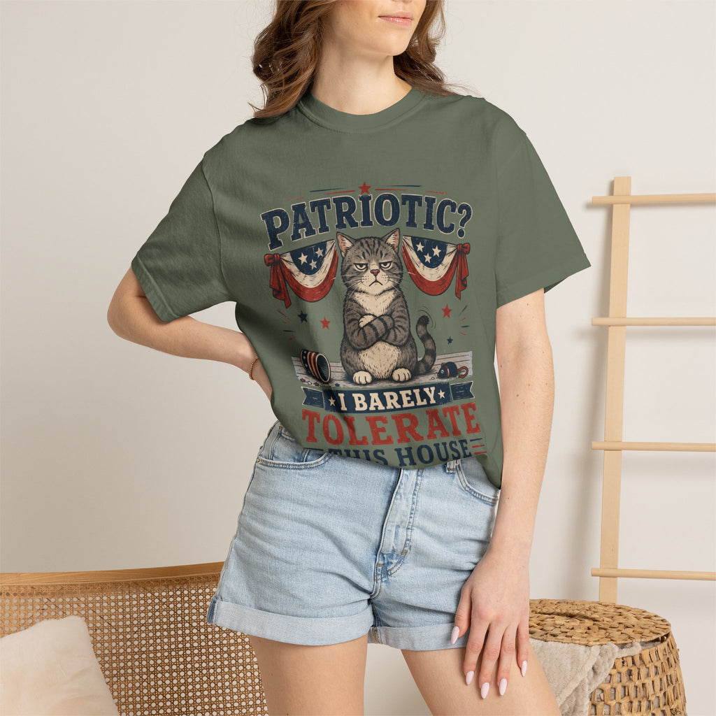 Patriotic Cat T-Shirt — “Patriotic? I Barely Tolerate This House”