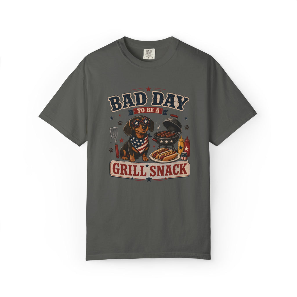 Bad Day Grill Snack 4th of July Dog T-Shirt — Funny BBQ Dachshund Graphic Tee