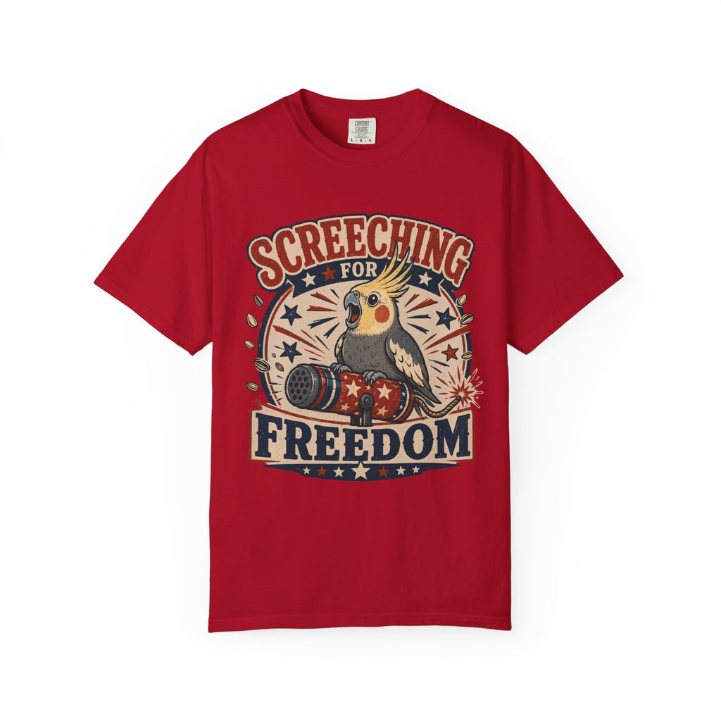 Patriotic Screeching for Freedom Cockatiel T-Shirt