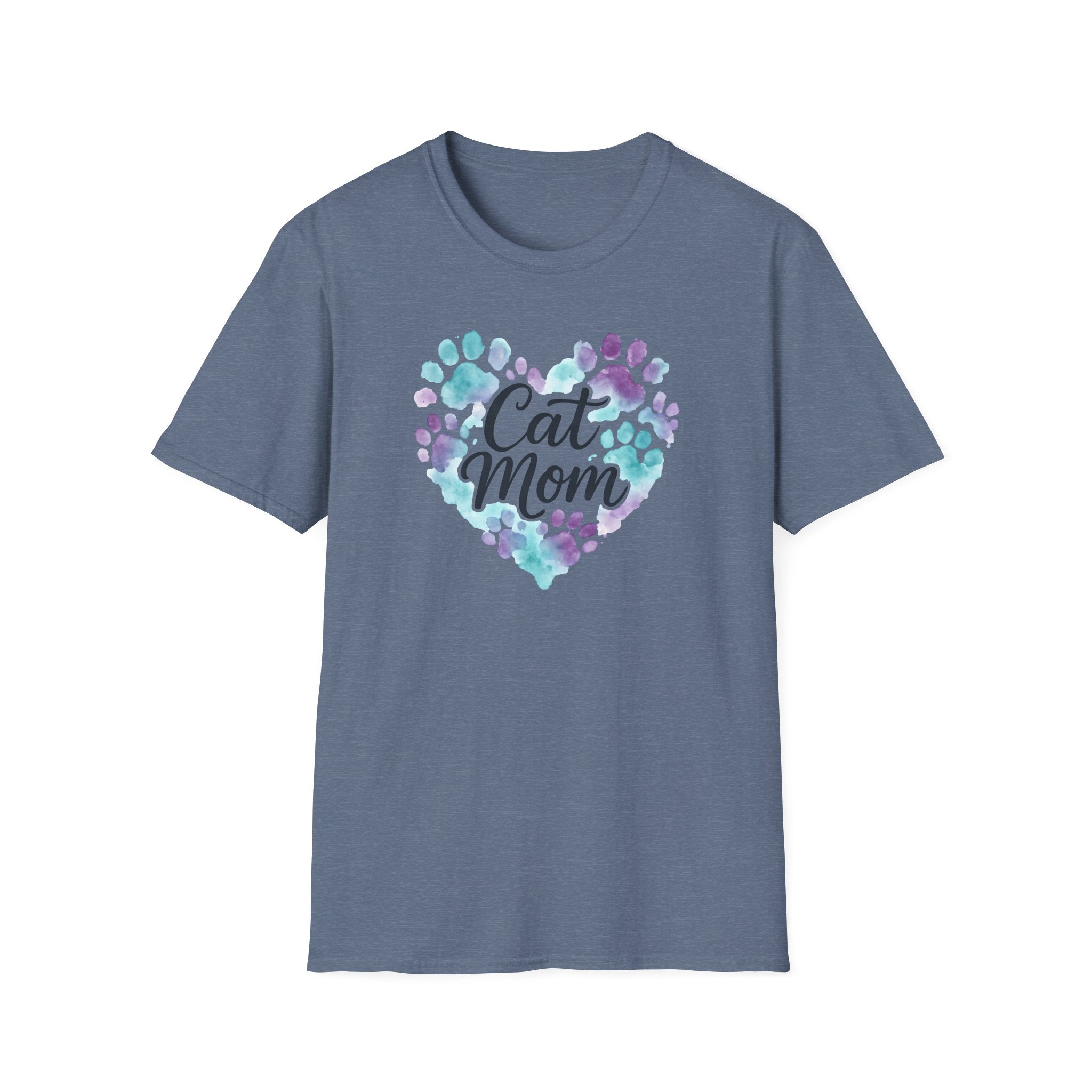 Watercolor Cat Mom Heart T-Shirt