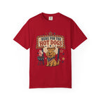 Here for the Hot Dogs 4th of July T-Shirt — Patriotic BBQ Dog Graphic Tee