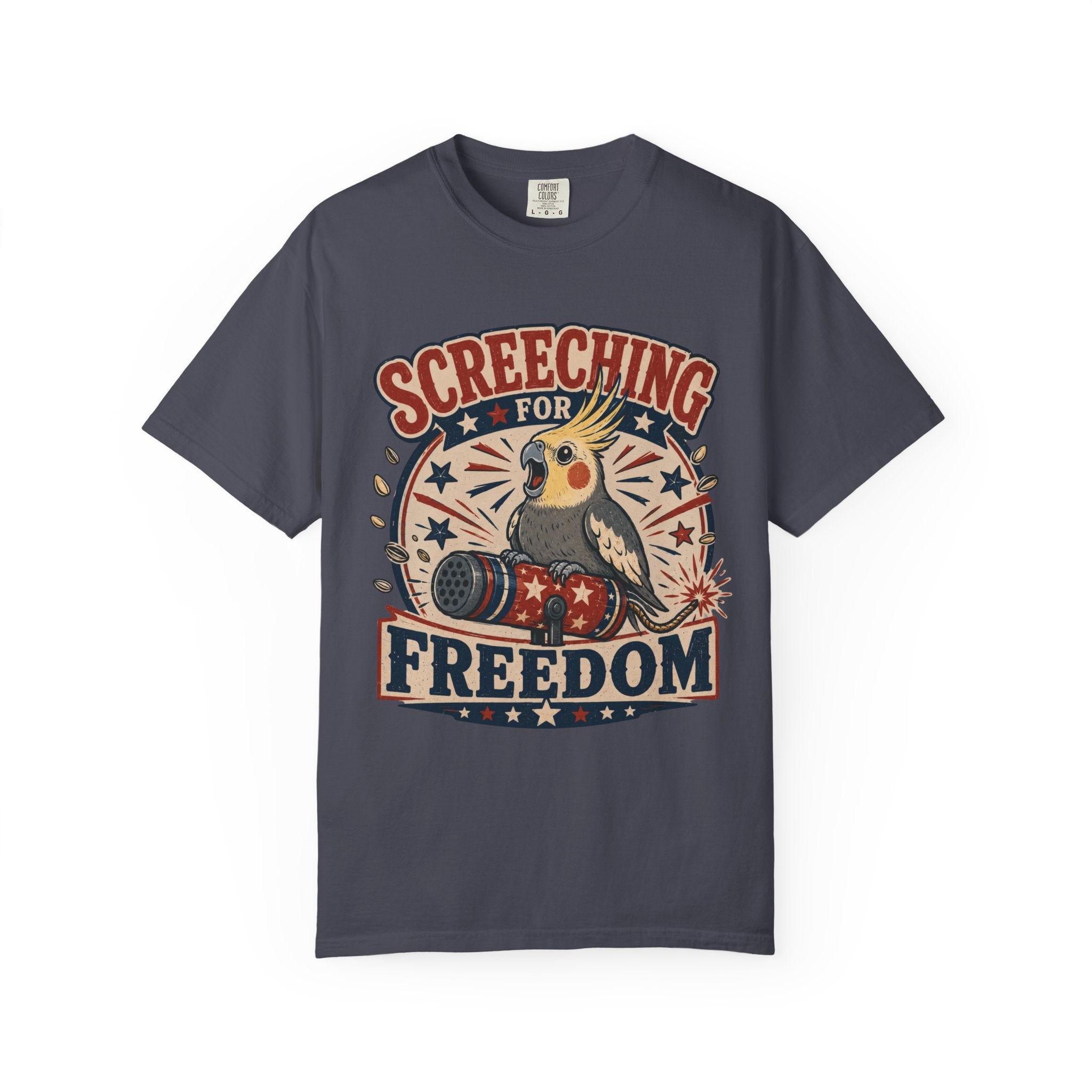 Patriotic Screeching for Freedom Cockatiel T-Shirt