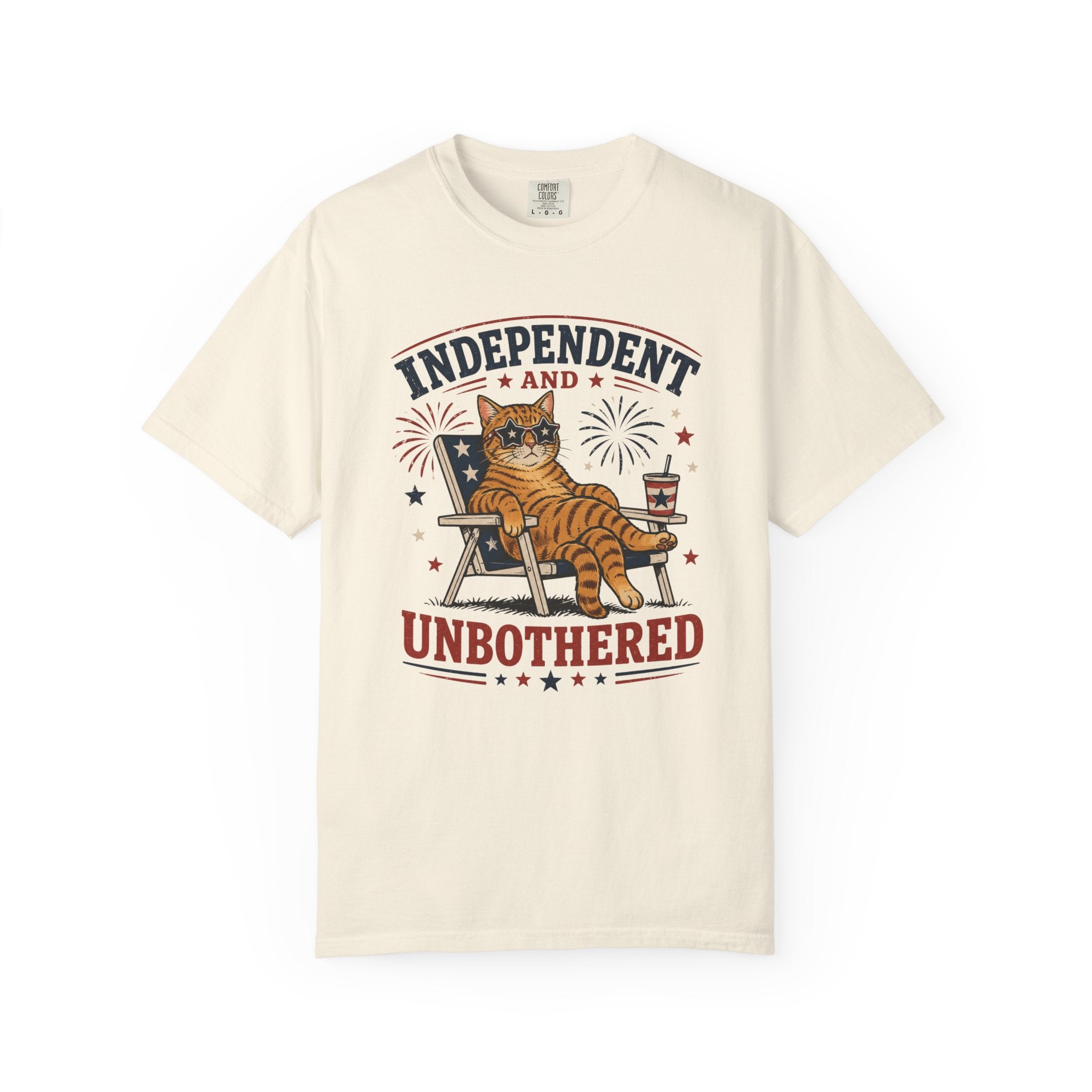 Independent and Unbothered 4th of July Cat T-Shirt
