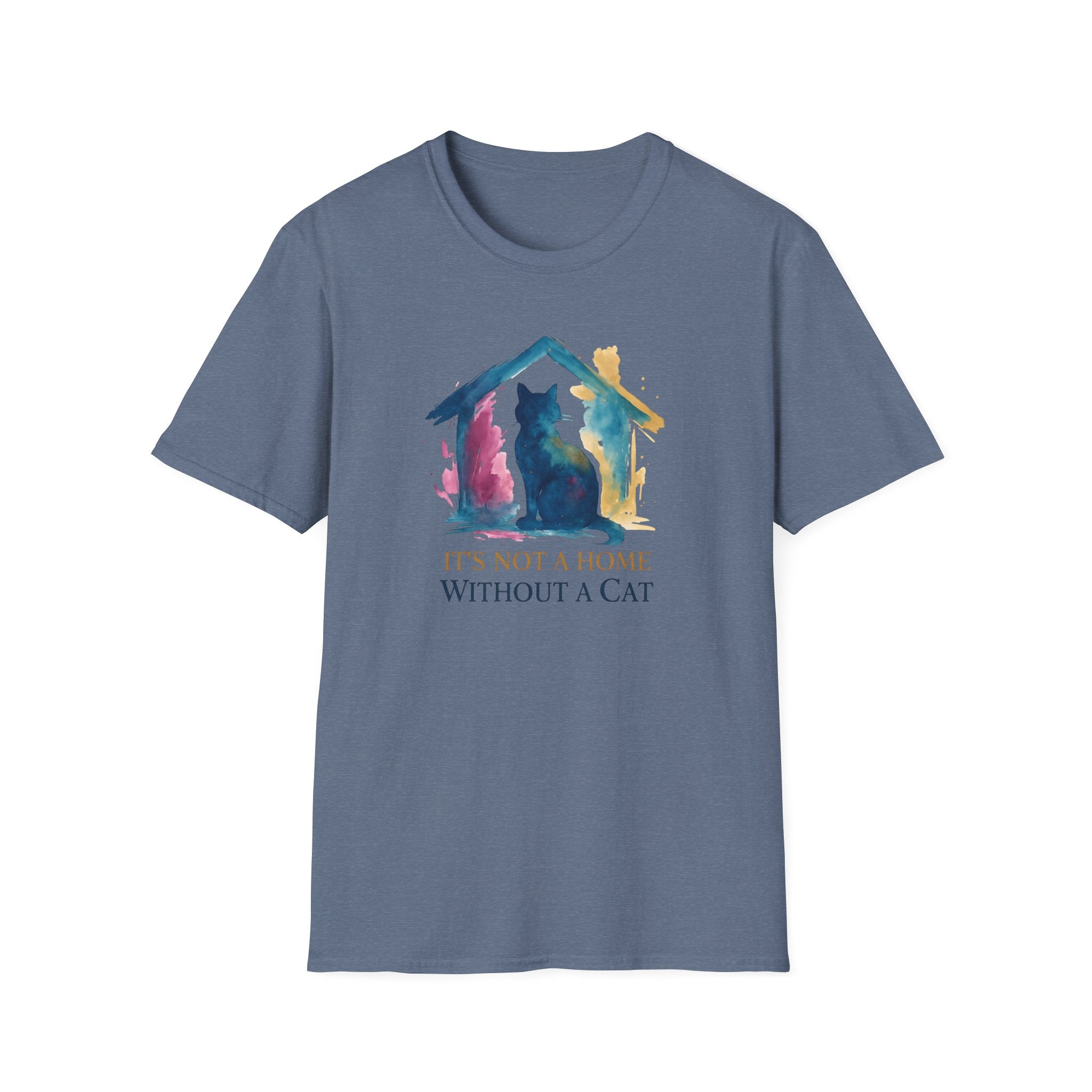Watercolor Cat Inside House T-Shirt