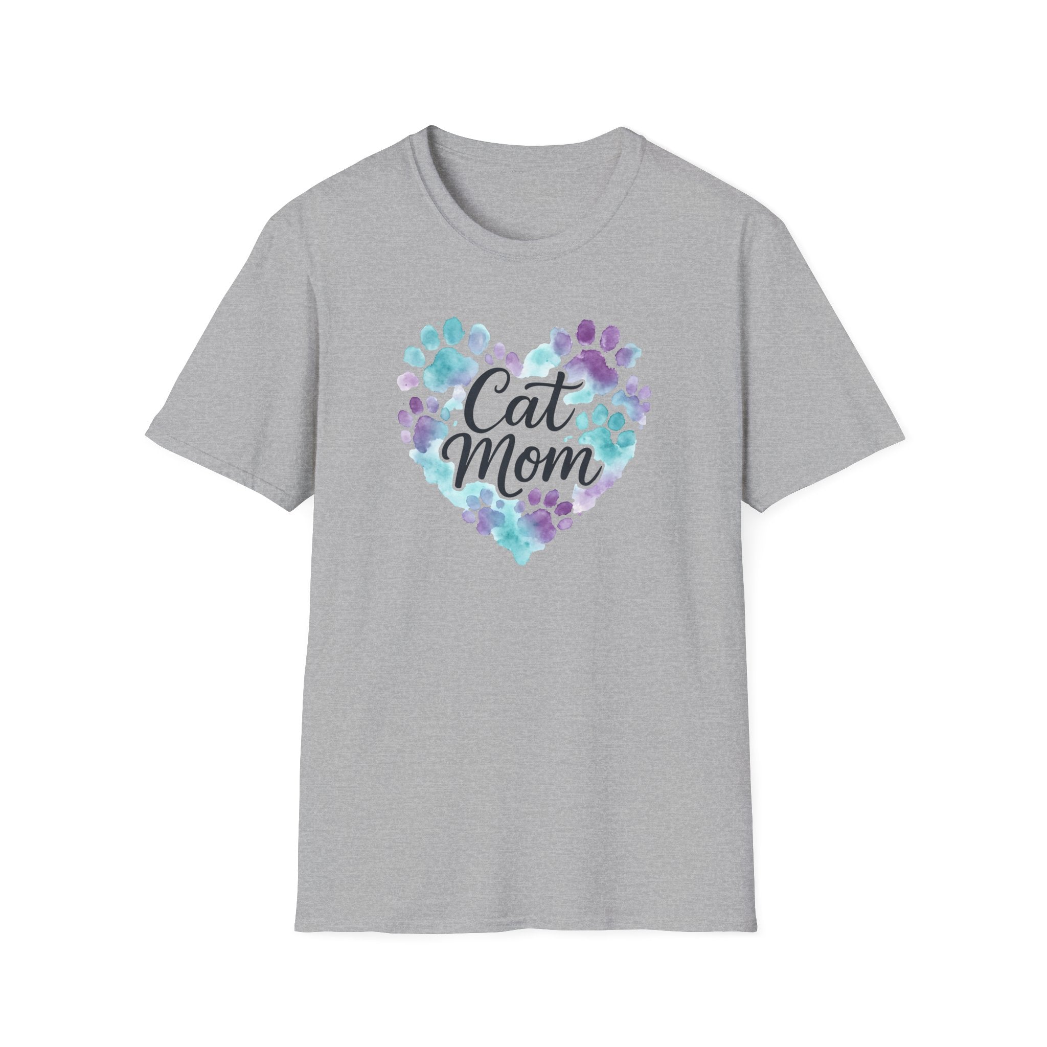 Watercolor Cat Mom Heart T-Shirt