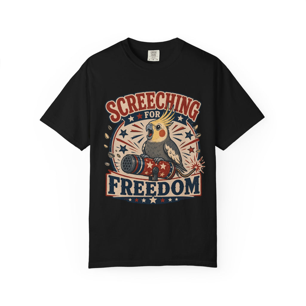 Patriotic Screeching for Freedom Cockatiel T-Shirt