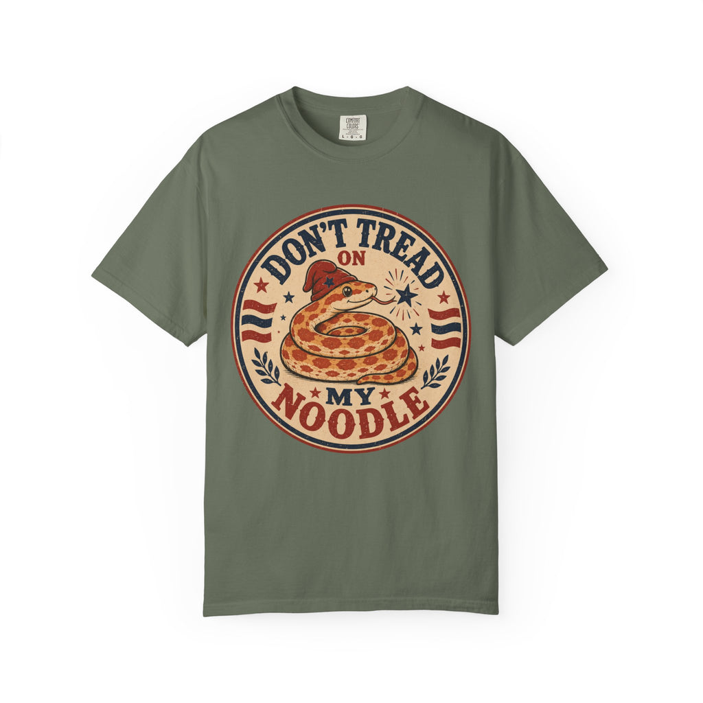 Don’t Tread On My Noodle Snake 4th of July T-Shirt — Retro Patriotic Snake Graphic Tee