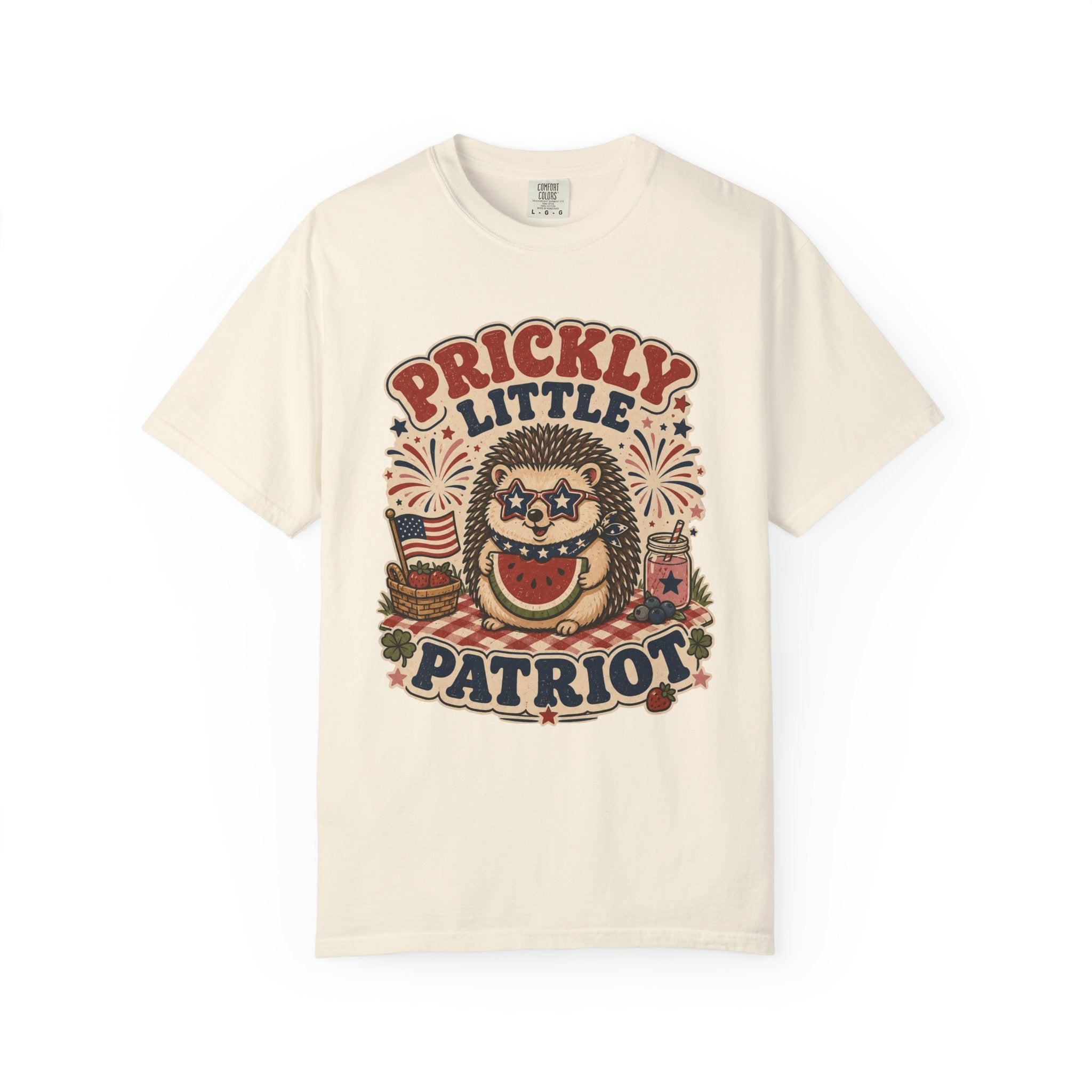 Prickly Little Patriot 4th of July T-Shirt — Retro Hedgehog 4th of July Tee